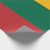 リトアニアの黄緑と赤の国旗 ラッピングペーパー (角)