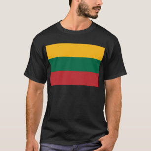 リトアニアの黄緑と赤の国旗 Tシャツ