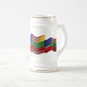 リトアニアアメリカの振る旗 ビールジョッキ (正面右)