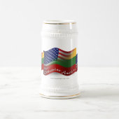 リトアニアアメリカの振る旗 ビールジョッキ (中央)
