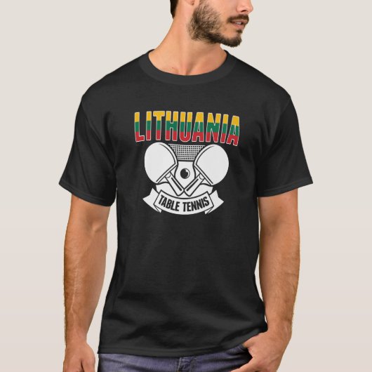リトアニアピンポンリトアニア卓球スッポ Tシャツ (正面)