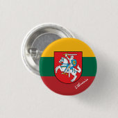 リトアニアボタン、愛国者国旗のファッション 缶バッジ (正面&裏面)