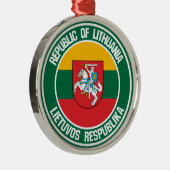 リトアニアラウンドエンブレム メタルオーナメント (右)