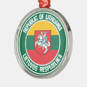 リトアニアラウンドエンブレム メタルオーナメント (左)