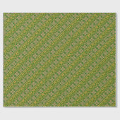 リトアニアヴィンテージフォークアートグリーンスターパターン ラッピングペーパー (フラット)