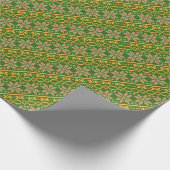 リトアニアヴィンテージフォークアートグリーンスターパターン ラッピングペーパー (角)