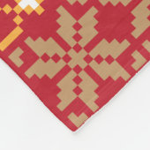 リトアニアヴィンテージフォークアート幾何学星模様 フリースブランケット (角)