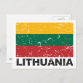 リトアニアヴィンテージ国旗 ポストカード (正面/裏面)