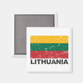 リトアニアヴィンテージ国旗 マグネット (正面/裏面)
