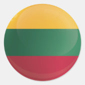 リトアニア丸アイコン国旗 ラウンドシール (正面)