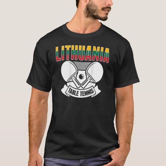 リトアニア卓球支援リトアニアPing P Tシャツ (正面)