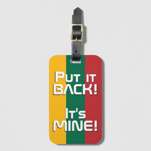 リトアニア国旗おもしろい国 ラゲッジタグ (正面縦)