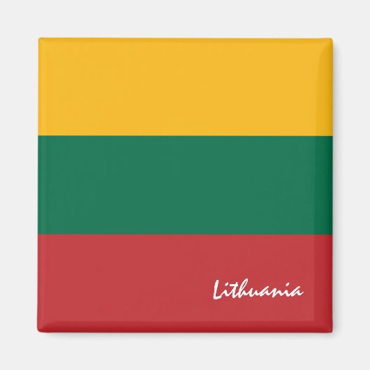 リトアニア国旗とリトアニア旅行，休日/スポーツ マグネット (正面)