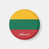 リトアニア国旗とリトアニア旅行，休日/スポーツ マグネット (正面)