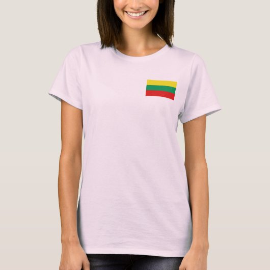 リトアニア国旗と地図dk Tシャツ (正面)