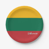 リトアニア国旗のプレート、パーティー、スポーツ、リトアニア ペーパープレート (正面)