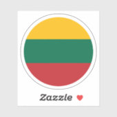 リトアニア国旗の丸いシール シール (シート)
