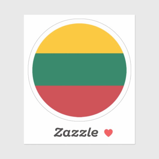 リトアニア国旗の丸いシール シール (シート)
