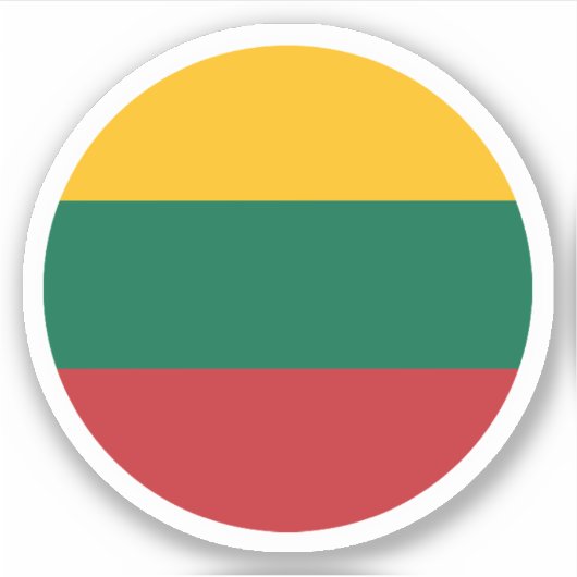 リトアニア国旗の丸いシール シール (正面)