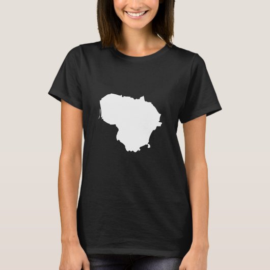 リトアニア国旗の地図リトアニア Tシャツ (正面)