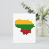 リトアニア国旗の地図 ポストカード (スタンド正面)