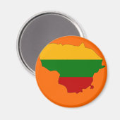 リトアニア国旗の地図 マグネット (正面/裏面)