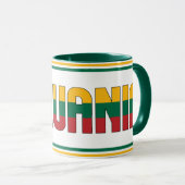 リトアニア国旗の愛国的なコーヒー マグカップ (正面右)