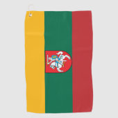 リトアニア国旗の紋章 ゴルフタオル (正面)