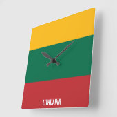 リトアニア国旗の輝く愛国心 スクエア壁時計 (傾斜)