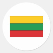 リトアニア国旗のTシャツと贈り物 ラウンドシール (正面)