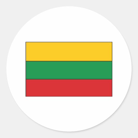 リトアニア国旗のTシャツと贈り物 ラウンドシール (正面)