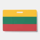 リトアニア国旗を持つネームバッジ バッジ (裏面)