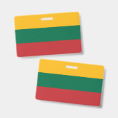 リトアニア国旗を持つネームバッジ バッジ (正面＆裏面)