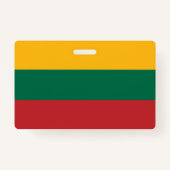 リトアニア国旗を持つネームバッジ バッジ (裏面)