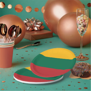 リトアニア国旗を持つ愛国的紙プレート ペーパープレート