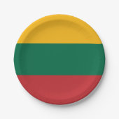 リトアニア国旗を持つ愛国的紙プレート ペーパープレート (正面)