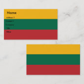 リトアニア国旗を掲げた名刺 名刺 (正面/裏面)