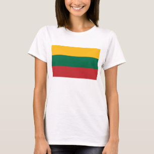 リトアニア国旗を掲げた女性Tシャツ Tシャツ