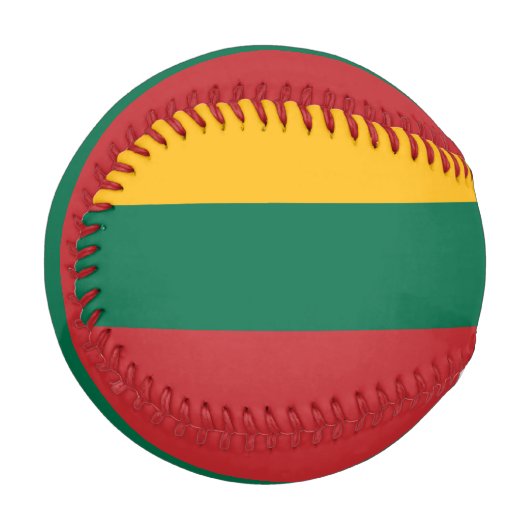 リトアニア国旗を掲げた愛国的野球 野球ボール (正面左)