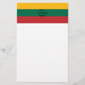 リトアニア国旗を掲げた文房具 便箋 (正面)