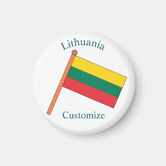 リトアニア国旗サンダーカーヴ マグネット (正面)