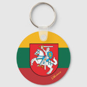 リトアニア国旗、エンブレム&リトアニアの休日/スポーツ キーホルダー (正面)