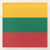 リトアニア国旗 ガラスコースター (正面)