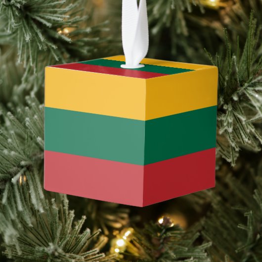 リトアニア国旗 キューブオーナメント (ツリー)