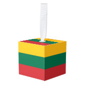 リトアニア国旗 キューブオーナメント (正面アングル)