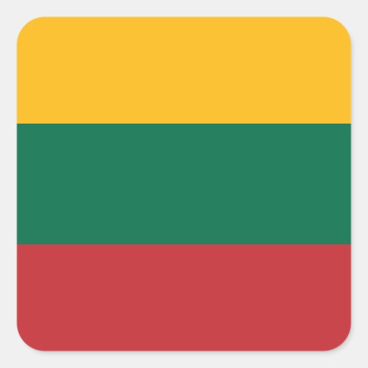 リトアニア国旗 スクエアシール (正面)