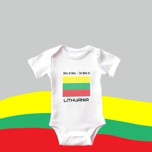 リトアニア国旗 ベビーボディスーツ