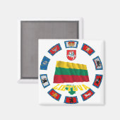 リトアニア国旗 マグネット (正面/裏面)