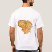 リトアニア国旗+マップ+文字Tシャツ Tシャツ (裏面)