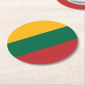 リトアニア国旗 ラウンドペーパーコースター (アングル)